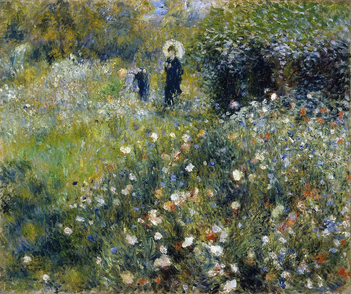 Femme avec un parasol dans un jardin, 1875, huile sur toile, Pierre-Auguste Renoir - Musée national Thyssen-Bornemisza, Madrid