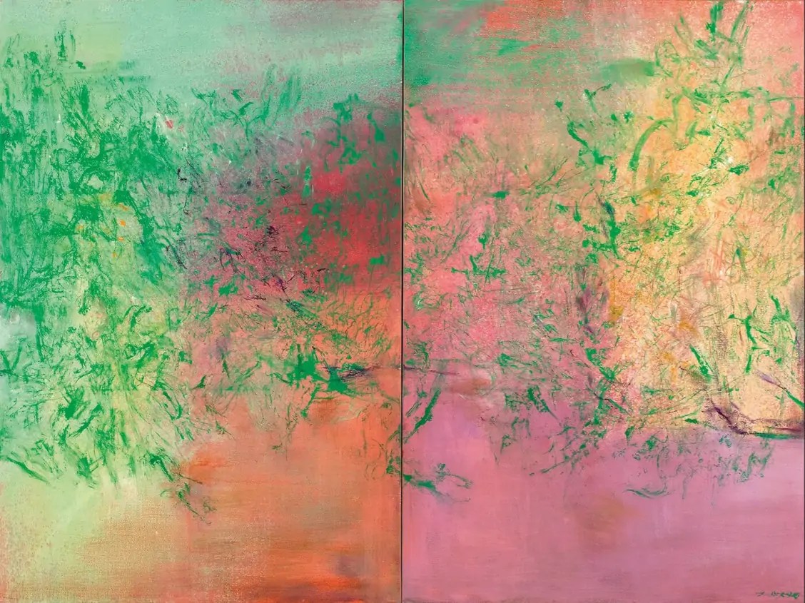 Il ne fait jamais nuit – février 2005 – Diptyque, 2005, huile sur toile, Zao Wou-Ki