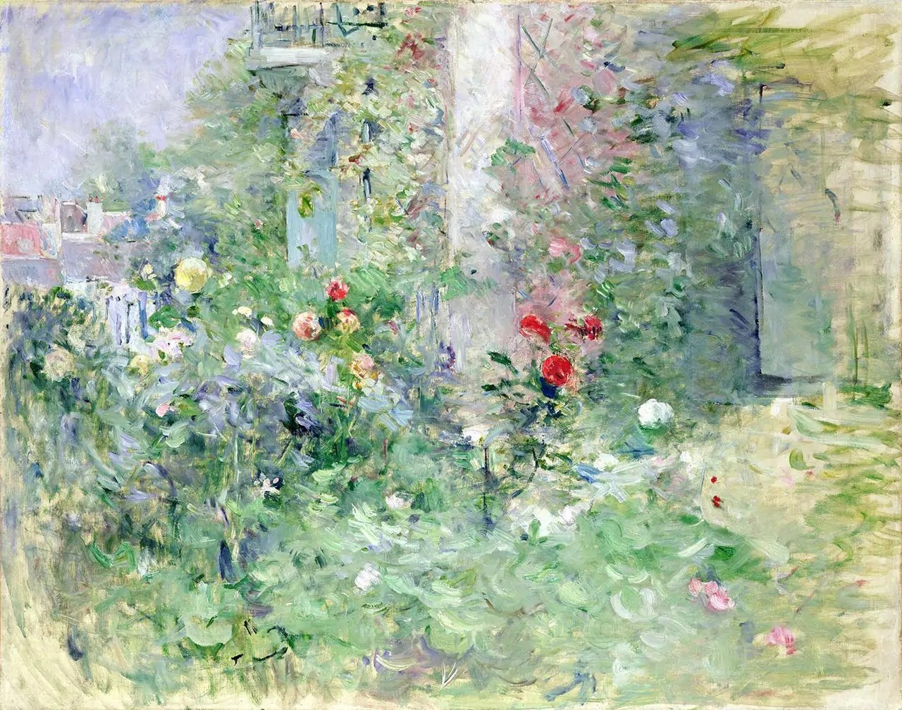 Le jardin à Bougival, peinture à l'huile, 1884, Berthe Morisot