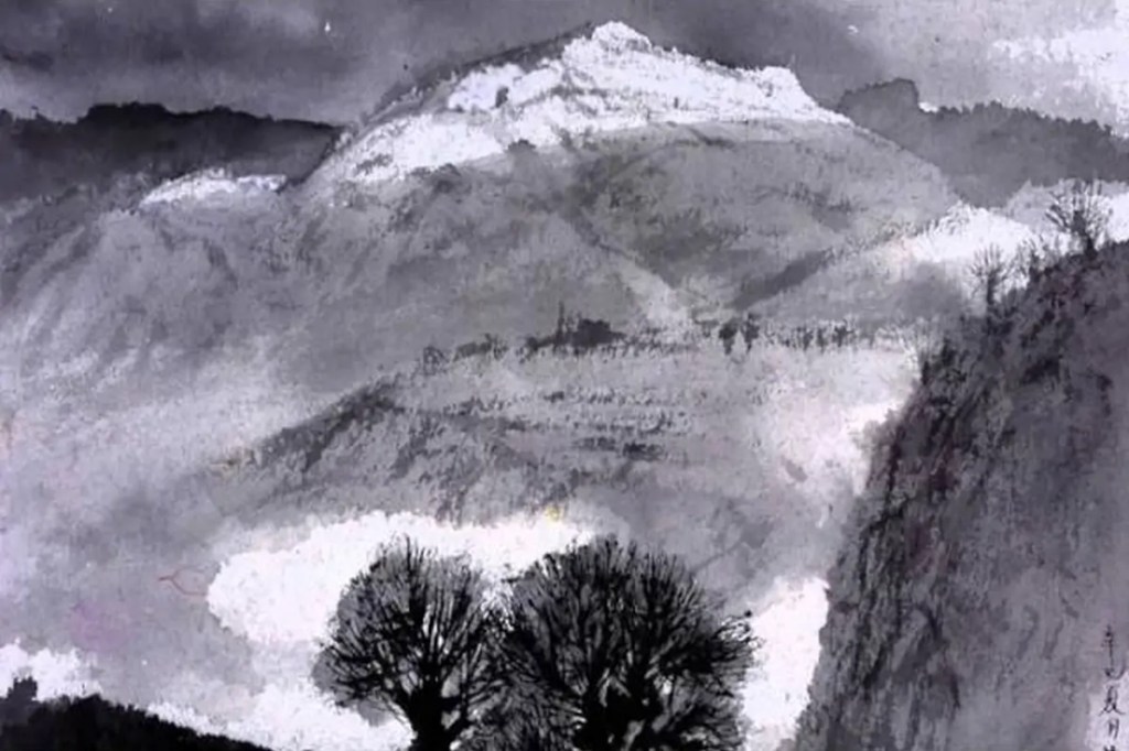 Paysage, encre sur papier, Zhu Naizheng