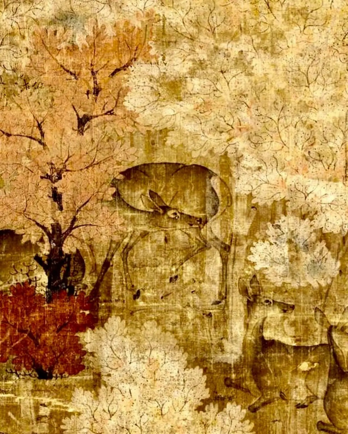 Le rouleau Feuilles d'érable et cerfs, détail