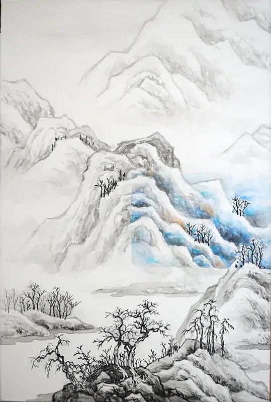 Les quatre saisons, l'hiver, acrylique sur toile, Freda Lee-McCann