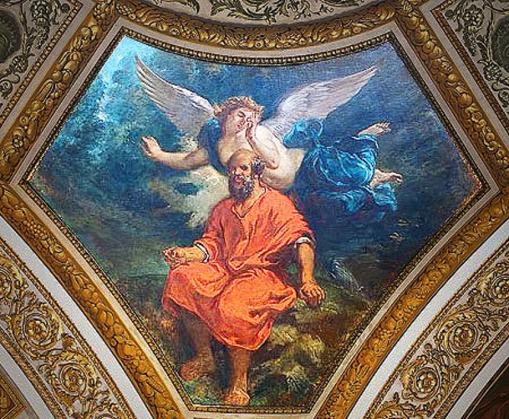 Socrate et son démon, 1838, huile sur toile marouflée, Eugène Delacroix, coupole de la philosophie, Bibliothèque de l'Assemblée nationale.