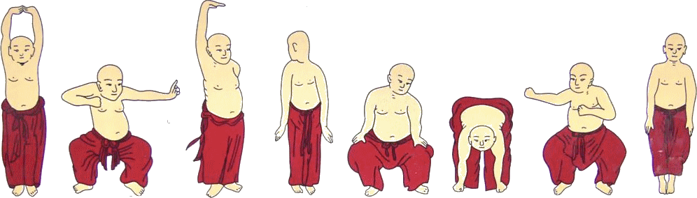 Illustration des huit pièces de brocart